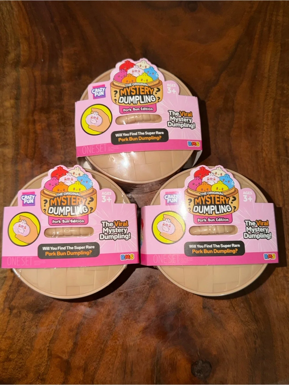 x3 RMS Pork Bun Edition Mystery Squishy Dumplings- Brand new in packaging!